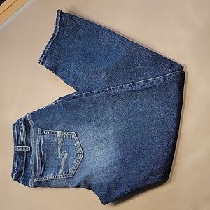 Silver Jeans Co, Size 33/31 Elyse Denim Blue Jeans, Straight Leg, EUC